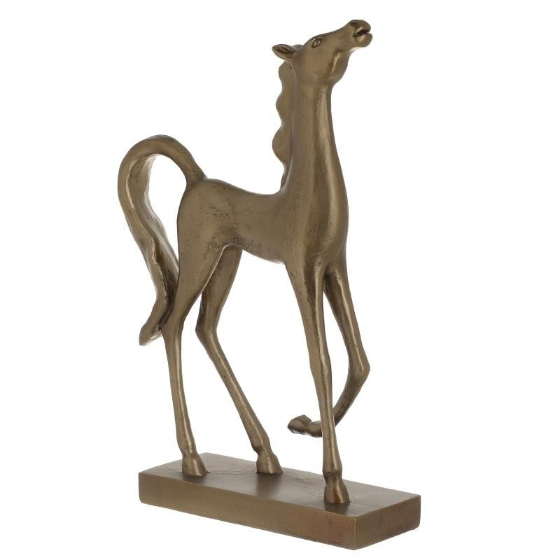 figurina cal decorativ din rasina, gold, 22 x 8 x 36 cm - imagine 3
